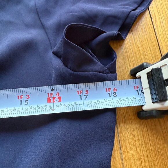 Babaton Size L Navy Blue Lexia Short Sleeve Deep V-Neck Maxi Wrap Dress - Picture 13 of 16